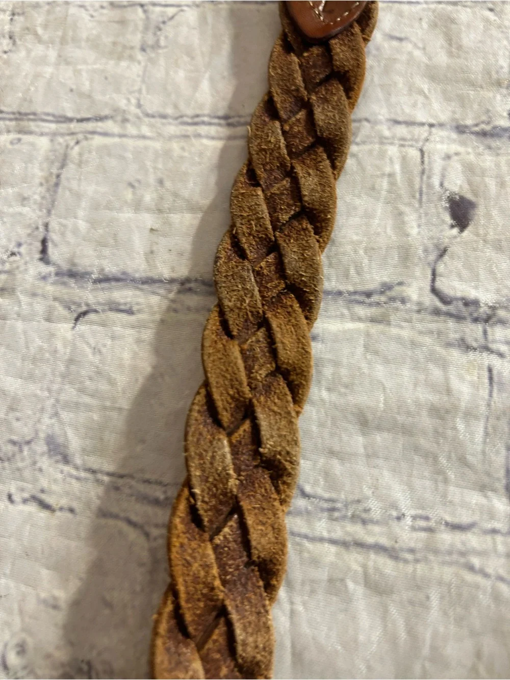 ELITE VTG GOLD METALLIC SKIN PRINT AND EDDIE BAUER BROWN LEATHER BRAIDED BELTS